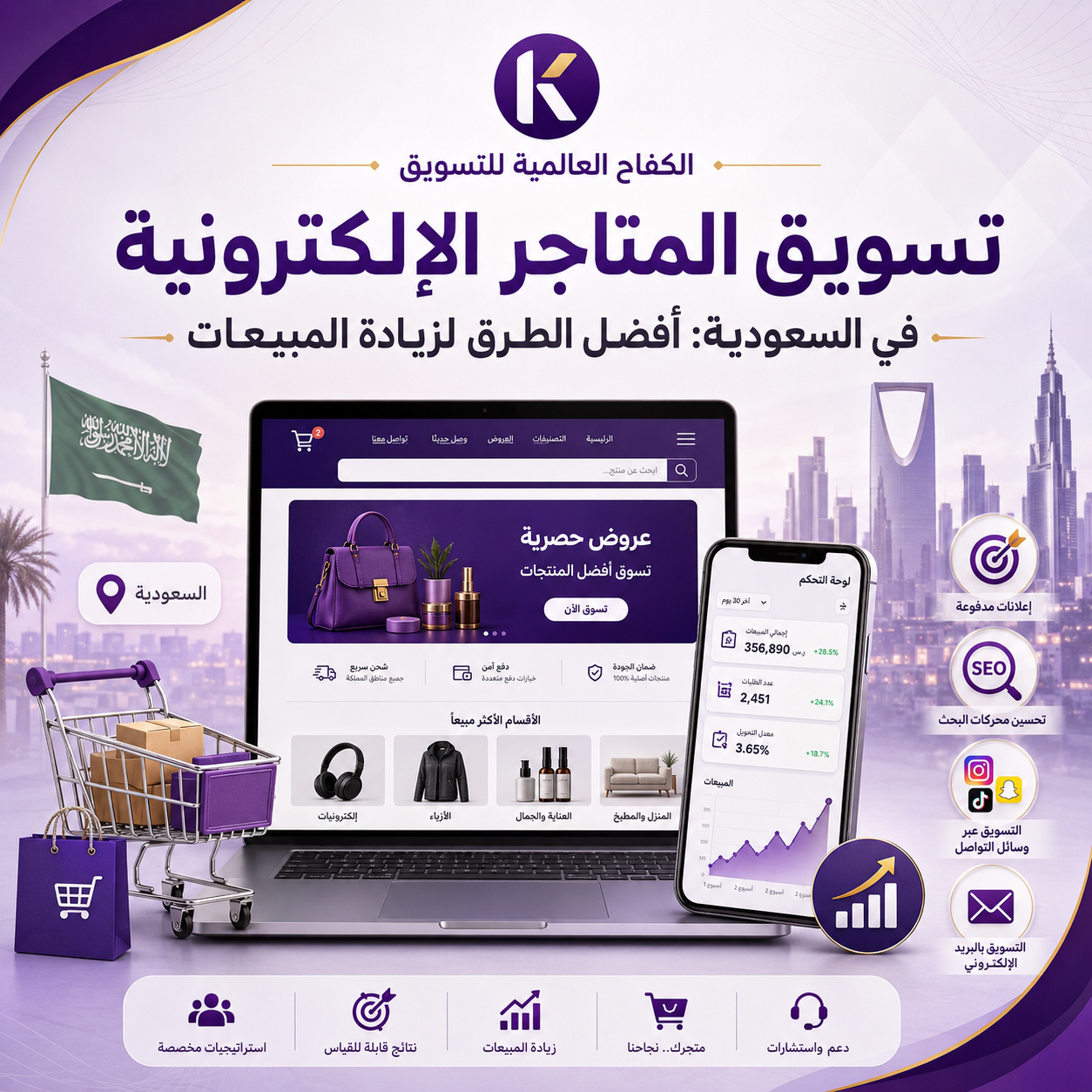تسويق المتاجر الإلكترونية في السعودية أفضل الطرق لزيادة المبيعات