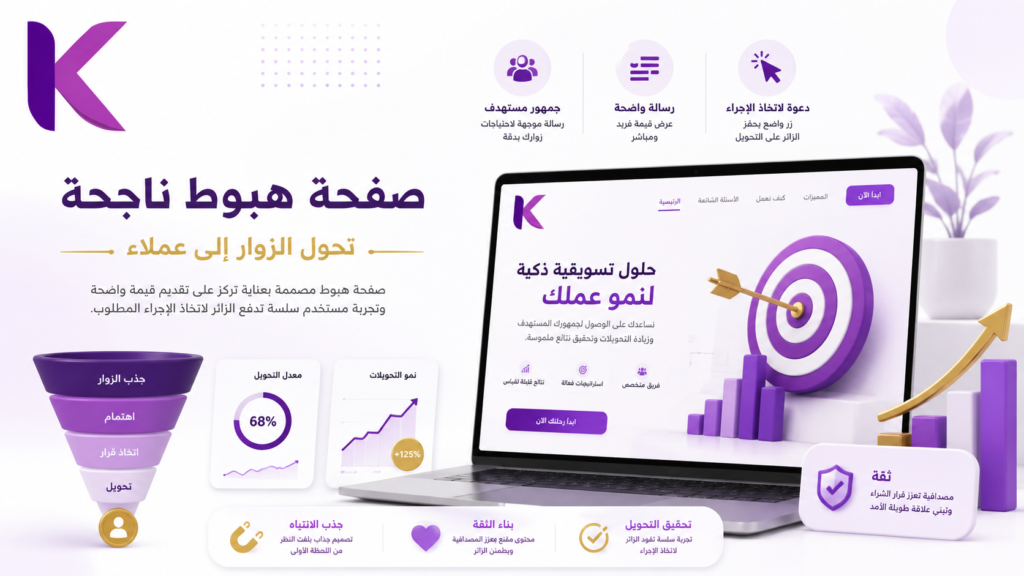 تصميم صفحة هبوط ناجحة لتحويل الزوار إلى عملاء
