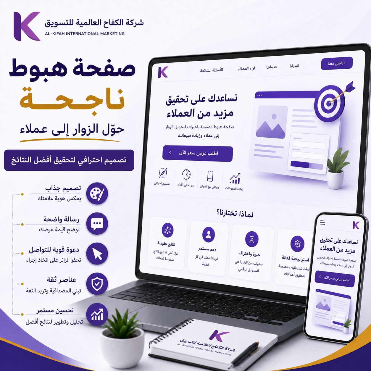 تصميم صفحة هبوط ناجحة لتحويل الزوار إلى عملاء