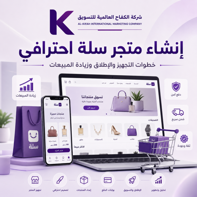 إنشاء متجر سلة احترافي مع إضافة المنتجات وربط الدفع والشحن وتحسين SEO وزيادة المبيعات.